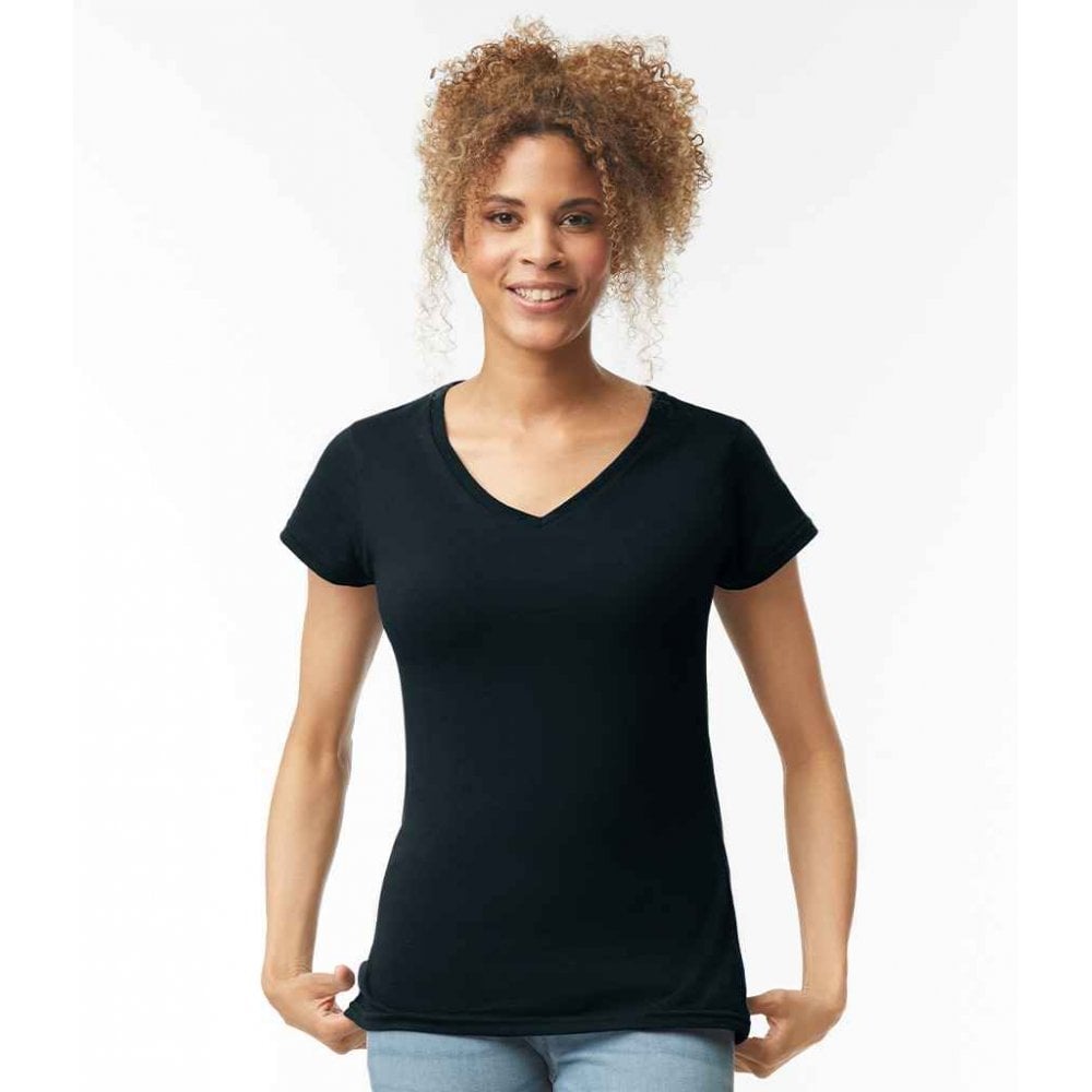 Gildan Softstyle Ladies V Neck T Shirt Screen Textiles 9868